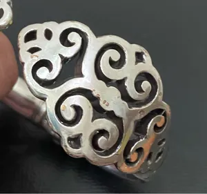 Vintage Retired BRIGHTON Filigree Hinged Cuff Bangle Bracelet 49.5g thumbnail 13