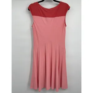 New York & Company Stretch Womens Pink Flowy Dress Cap Sleeves NEW Medium thumbnail 2