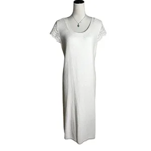 Lane‎ Bryant Birch Cream Crochet Knit Midi Dress Plus 22/24 Boho Chic Minimalist thumbnail 3