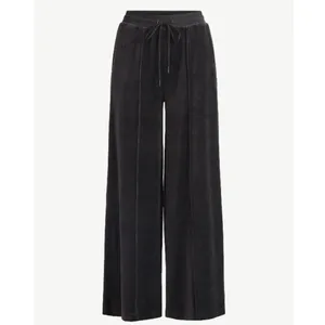Women’s Scoop Black Wide Leg Velour Pants High Rise Drawstring Waist Size XS NWT thumbnail 14