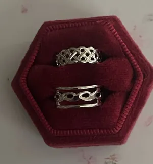 Stainless Steel Silver (2) Piece Set of Toe Rings Adjustable NWT thumbnail 1