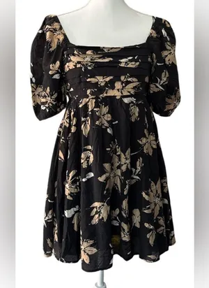 Blu Pepper Black and Cream Floral Dress thumbnail 4