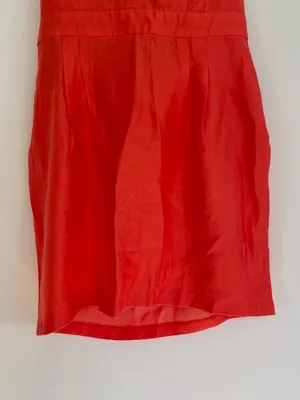COOPERATIVE URBAN OUTFITTERS Bright Coral Orange Strapless Mini Sheath ? Dress thumbnail 6