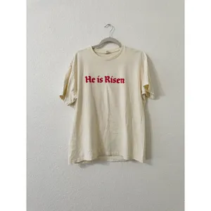 Next Level Apparel He Is Risen Christian Graphic T Shirt Jesus Image Easter Tee Large thumbnail 3
