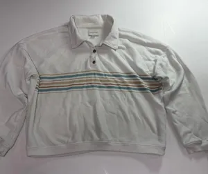 American-eagle-outfitters Women's White Sweatshirt with retro stripes thumbnail 1