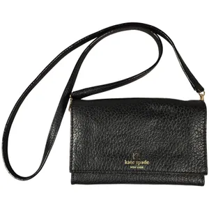 Kate Spade Southport Avenue Natalie Black Pebbled Leather Clutch‎ Crossbody thumbnail 1