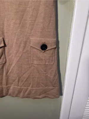 Banana Republic Women’s Size Small Short Sleeve Sweater Dress Tan Brown Buttons thumbnail 5