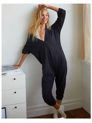 Free People Intimately Just Because Jumpsuit Onesie in Charcoal gray thumbnail 6
