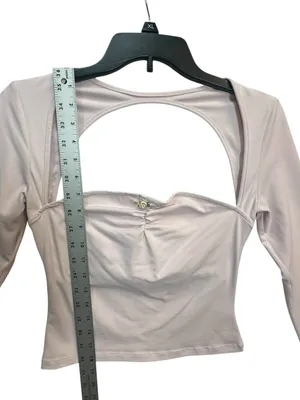 Princess Polly Pink Cutout Ruched Long Sleeve Crop Top Women’s US 4 Y2K thumbnail 10