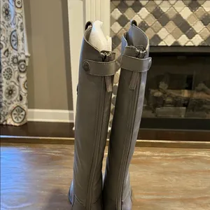 Sam‎ Edelman Gray Leather Riding Boots – Size 6W – New in Box thumbnail 10