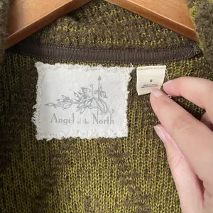 Anthropologie Angel of the North Equinox Wool Blend Cardigan Sweater Green Med. thumbnail 7