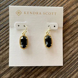 Kendra Scott Lee Earrings in Black Glass NEW thumbnail 1