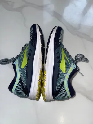 Brooks Men's Athletic Running Shoes - Navy and Lime Green thumbnail 10