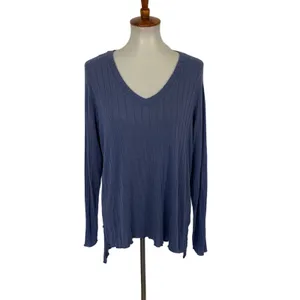 Mote Blue Top Medium Long Sleeve Minimalist Casual Layering Fall Winter thumbnail 2