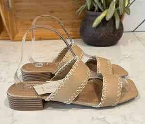 JOIE CHIARA SANDALS SLIP ON nude slight heel bohemian festival neutral size 8 thumbnail 1