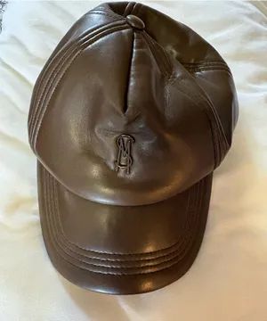 Steve Madden Brown Leather Baseball Cap thumbnail 1