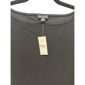 Ann Taylor Factory Black Flutter Sleeve Boat Neck Blouse Top Womens L thumbnail 2