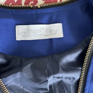 Angel Made In Italy Cobalt Blue Zip Blazer Size Small Boutique thumbnail 4