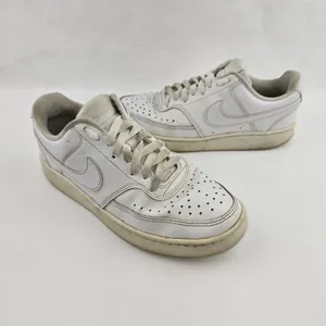 Nike Court Vision Low Sneakers Shoes‎ Triple White CD5434-100 Womens Size 7.5 thumbnail 2