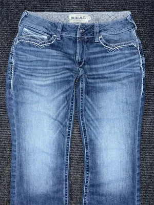 Ariat REAL Mid Rise Stretch Entwined Boot Cut Jeans Sz 28 x 34 LONG 10017510 thumbnail 4