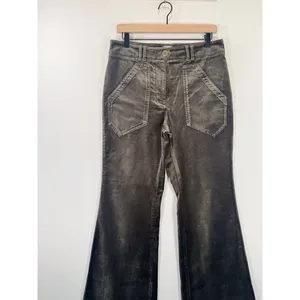 Anthropologie Maeve Womens Pants Gray Velvet Bootcut Stretch High Rise Size 6 thumbnail 6