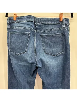 Eunina Low Rise Skinny Distressed Asymmetrical Raw Step Hem Ankle Jeans Size 29 thumbnail 3