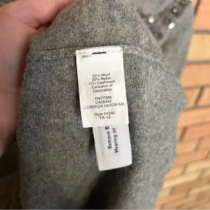 J. CREW Rhinestone Embellished Gray Wool Cashmere Blend Sweater Grey Size Small thumbnail 4