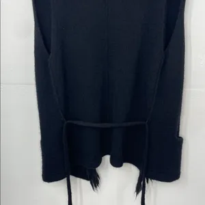 Wilfred Free Black Alpaca Wool Blend Sweater Vest with Fringe size Small thumbnail 11