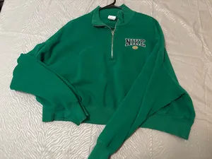Nike Cropped Quarter Zip – Green (Oversized Fit) thumbnail 2
