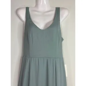 Show Me Your Mumu Jenn Maxi Dress in Silver Sage Crisp Blue‎ V Neck| XL | NWT thumbnail 3