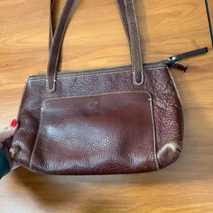 Ellington Dark Brown Leather Shoulder Purse Bag Zip Top Neutral Natural‎ Minimal thumbnail 4