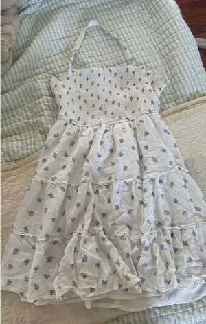 Hollister Dress Floral Mini Blue White Adjustable Straps thumbnail 1