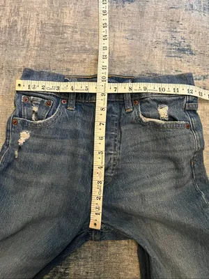 Gap Denim Distressed Button Fly Cheeky Straight High Rise Jeans Size 25 / 0P thumbnail 7
