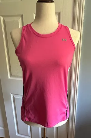 Under Armour Women’s HeatGear Tank Top Pink Small Polyester thumbnail 1
