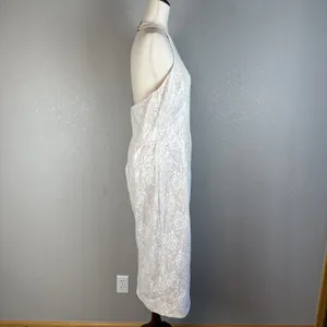 Dress The Population Cassie Halter Midi Dress Size XL White Floral‎ Lace Sequin thumbnail 7