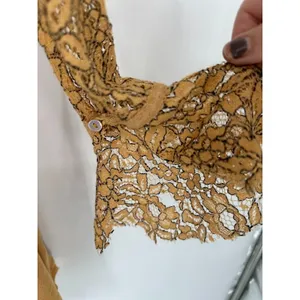 Free People Yellow Tell‎ Tell Secret Origins Eyelash Lace Tunic Dress Size XS thumbnail 7
