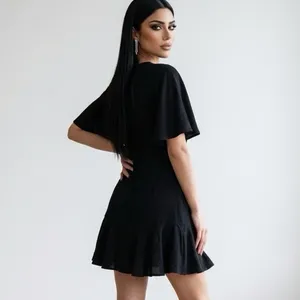Aaron & Amber Dress Womens Small Cotton Chic Coquette Party Beachy Night Out thumbnail 8
