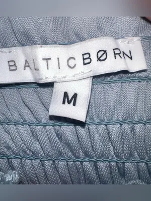 Baltic Born Slate Blue Velvet Smocked Tiered Puff Sleeve Midi Dress Size M thumbnail 8