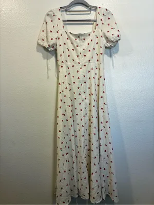 Petal & Pup Dress with Cherry Print and Puff Sleeves thumbnail 7