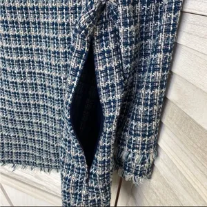 Ann Taylor Tweed Fringe Trim Boatneck Top Shirt‎ Blue White 8 Preppy Nautical thumbnail 12