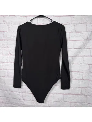 REORIA Medium Black Long Sleeve Bodysuit thumbnail 5