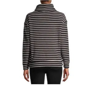 Time and Tru Black and White Striped Top Extra Large thumbnail 4