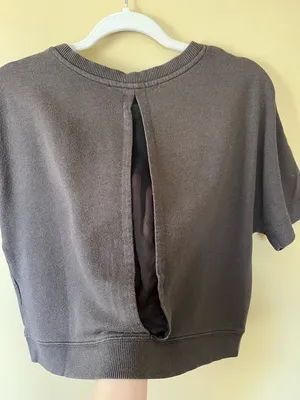 All Saints Short Sleeve Cropped Sweatshirt Shirt thumbnail 5