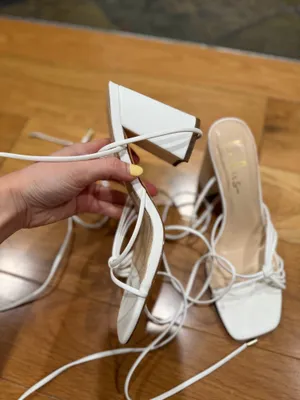 Lulus White Lace Up Heels thumbnail 4