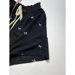Davi & Dani Bow Print Size Small Black Hoodie and Shorts Matching Lounge Set thumbnail 16