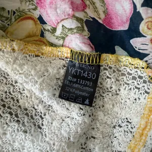 POL Floral/Lace Oversized Crochet Contrast Patchwork Boho Hippie Blouse small thumbnail 7