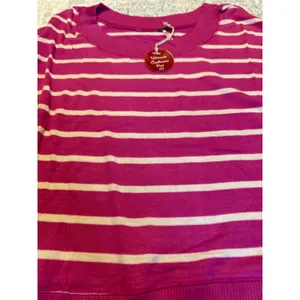 Poor women's size smallPink White‎ Striped Dolman Sleeve Sweater NWT thumbnail 2
