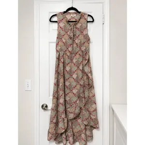 Umgee Floral High Low Maxi Dress Boho Cottagecore Prairie Sleeveless Small thumbnail 2