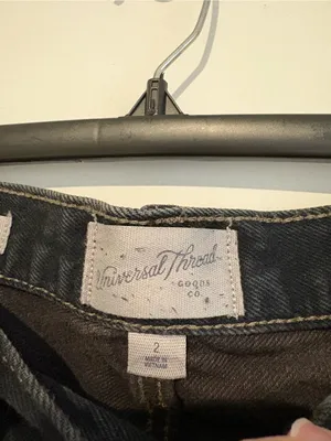 Universal Thread button fly Mid-Rise 90's Baggy Jean Shorts Dark Wash Black 2 thumbnail 5