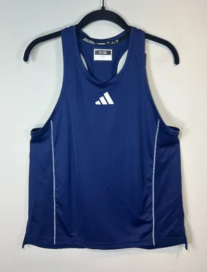 Adidas Utility Singlet Tank Top Shirt Navy Blue Lightweight Running NEW Sz Small thumbnail 1
